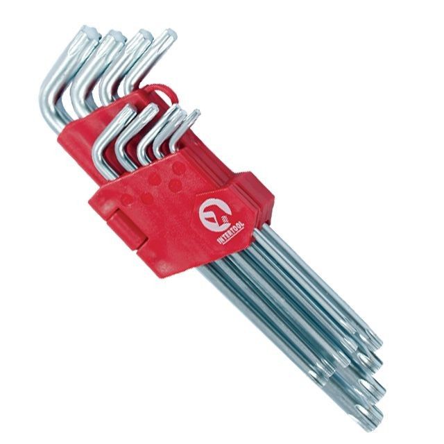 Набір ключів Г-подібних TORX 9 шт. Т10-Т50, Cr-V, Big INTERTOOL HT-0608