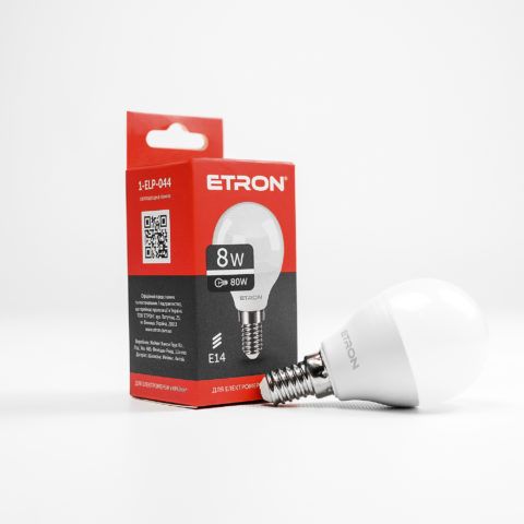 Лампа світлодіодна ETRON Power Light 1-ELP-044 G45 8W 4200K 220V E14