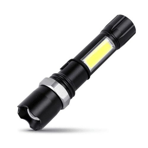 Ліхтарик Vargo VL679 1LED + Бічне світіння COB, zoom, вбудований акумулятор, USB, 150Х33ММ, алюміній