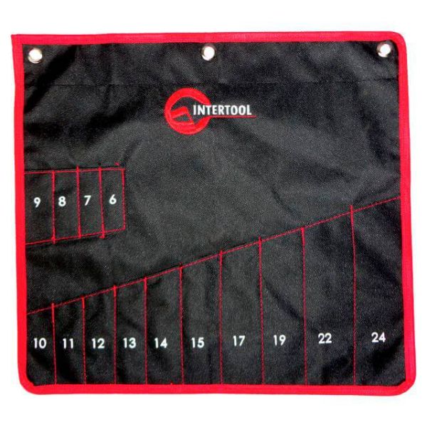 Чохол для гайкових ключів 14 карманів 430x430 мм INTERTOOL BX-9009 Чохол для гайкових ключів 14 карманів 430x430 мм INTERTOOL BX-9009