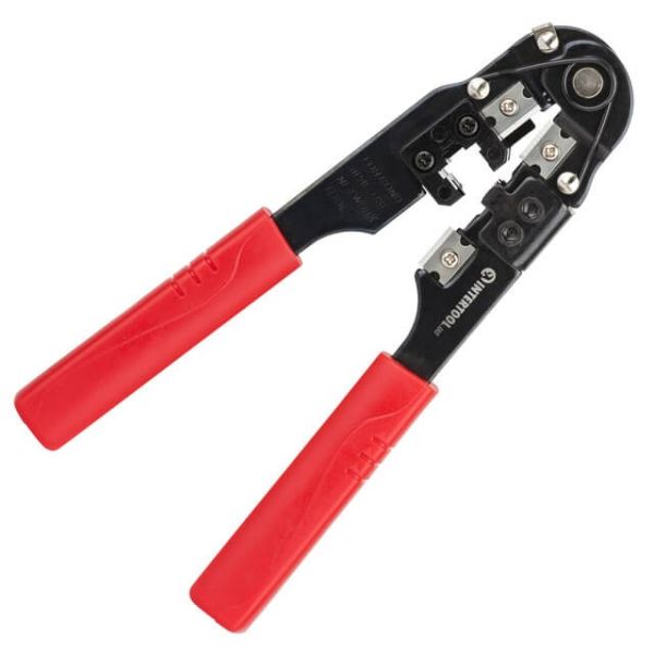 Кліщі для обтиску штекерів RJ-45 (8р8с) INTERTOOL HT-7054 Кліщі для обтиску штекерів RJ-45 (8р8с) INTERTOOL HT-7054