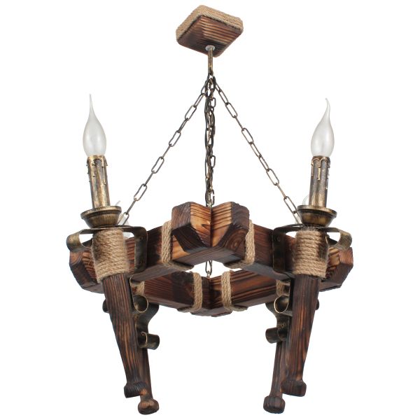 Люстра підвісна 4 свічки Е14 серії Fakel Джут 450724