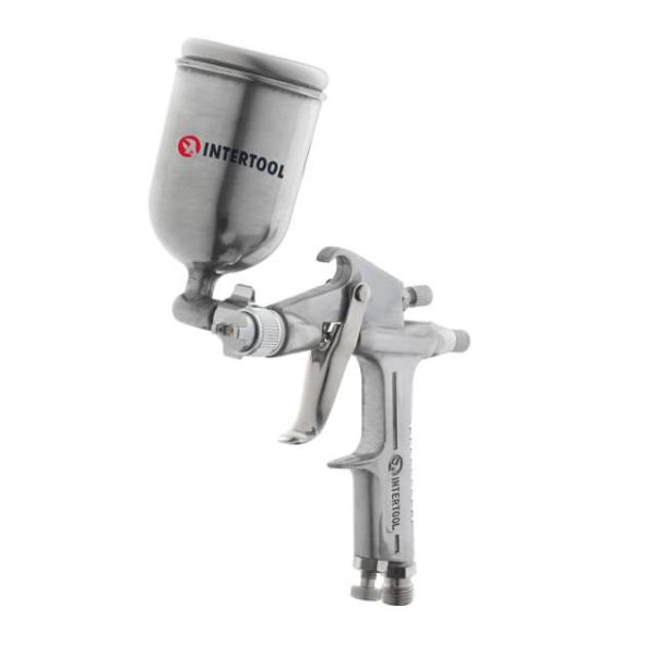 Фарбопульт пневматичний HP MINI, форсунка 0.5мм, верхній металевий бачок 200мл, 5бар INTERTOOL PT-0301