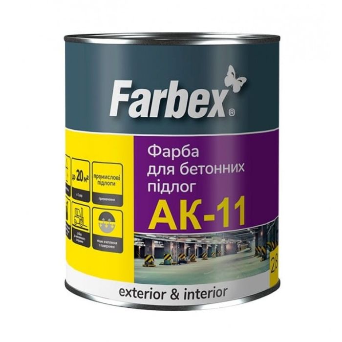 Фарба для бетонних підлог Farbex АК-11 сіра 2,8 кг