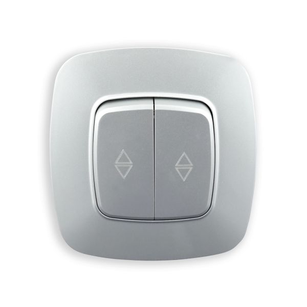 Вимикач Horoz прохідний 2-клавішний срібло ELA