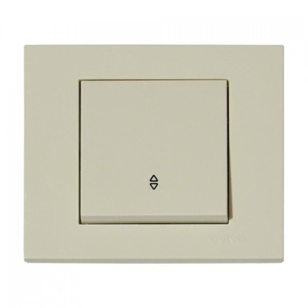 Вимикач Horoz прохідний 1-клавішний кремовий OVIVO GRANO