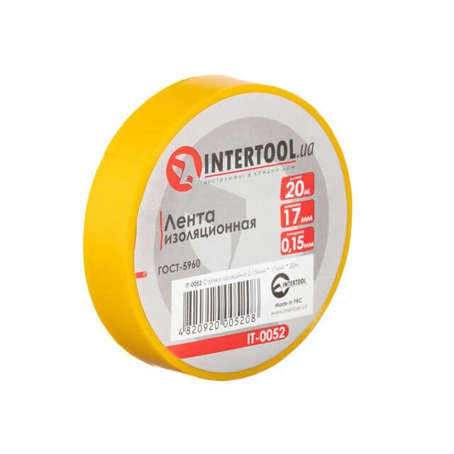 Стрічка ізоляційна 0.15мм*17мм*20м жовта INTERTOOL IT-0052