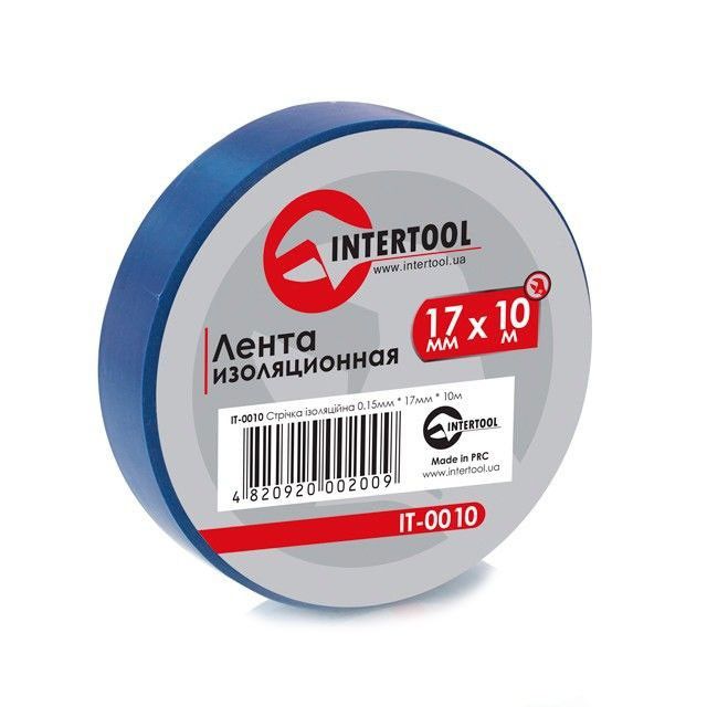 Стрічка ізоляційна 0.15ммx17ммx10м, синя INTERTOOL IT-0010