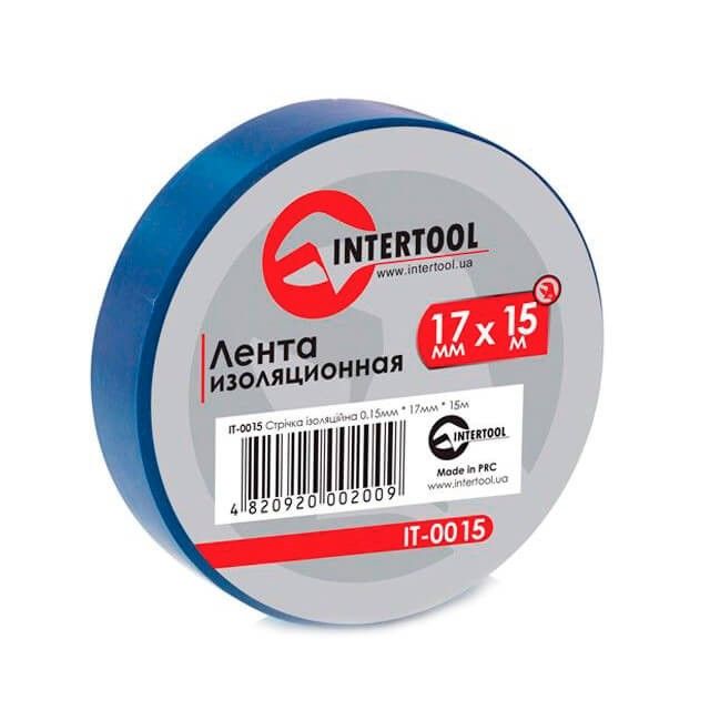 Стрічка ізоляційна 0.15mm x 17mm x 15m синя INTERTOOL IT-0015