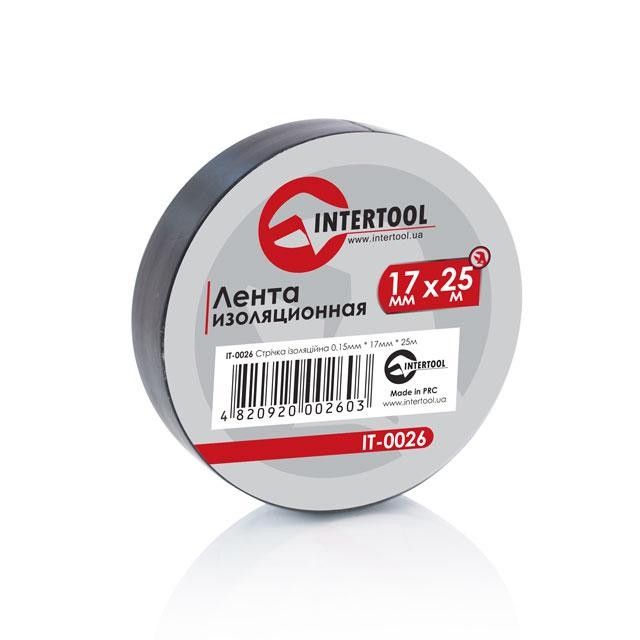 Стрічка ізоляційна 0.15ммx17ммx25м чорна INTERTOOL IT-0026