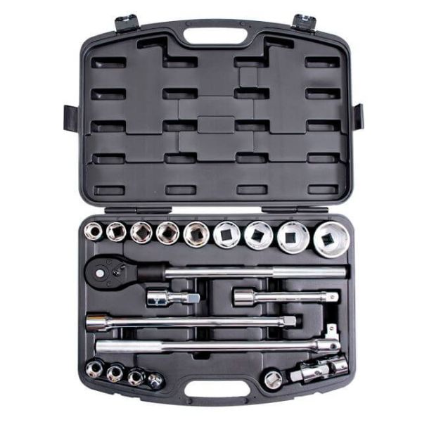 Набір інструментів професійний 3/4 ;, 20 од. (гол. 19-50 мм) пластиковий кейс. INTERTOOL ET-6023