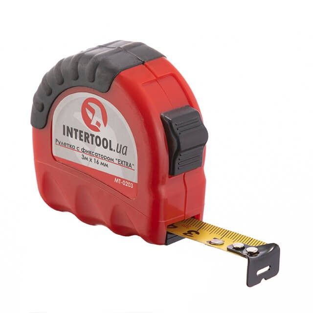 Рулетка з металевим полотном 3м x 16мм ;EXTRA ; INTERTOOL MT-0203