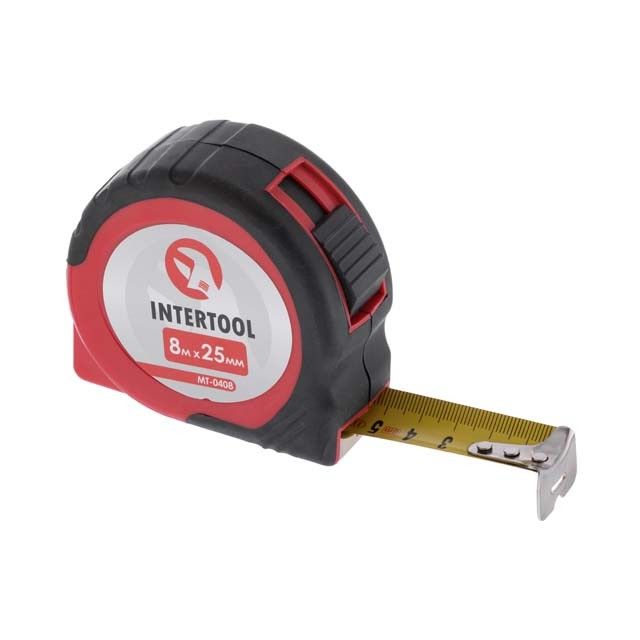 Рулетка з фіксатором 8м x 25мм INTERTOOL MT-0408