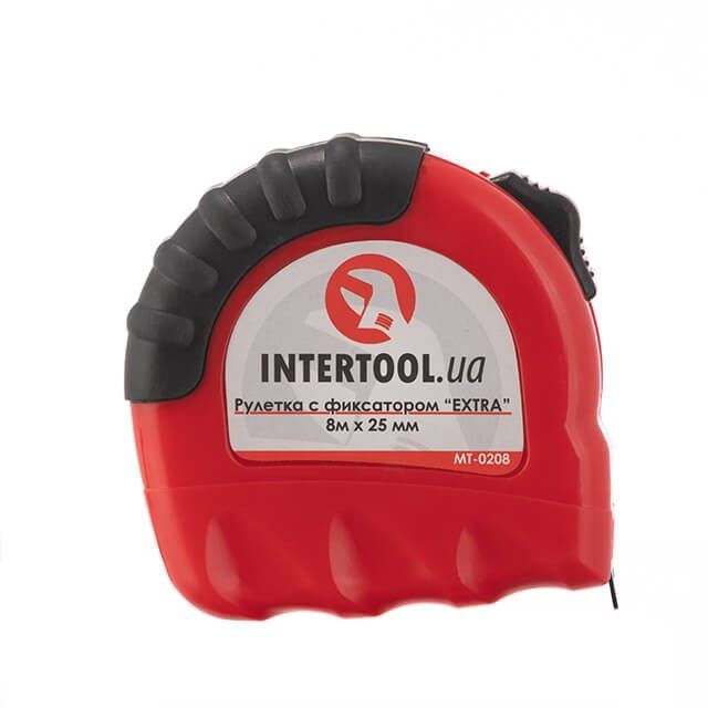 Рулетка з металевим полотном 8м x 25мм ;EXTRA ; INTERTOOL MT-0208