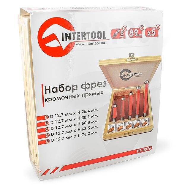 Набір фрез кромкових прямих, 5 шт. INTERTOOL HT-0076