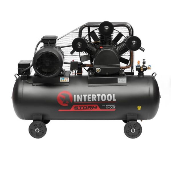 Компресор 300 л, 11 кВт, 380 В, 10 aтм, 1600 л/хв., 3 циліндри INTERTOOL PT-0050