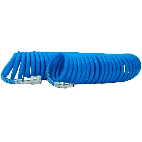 Шланг спіральний поліуретановий 6.5х10мм, 15м з швидкороз'ємними з'єднаннями INTERTOOL PT-1712