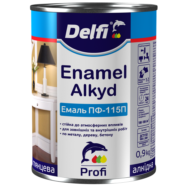 Емаль алкідна Delfi ПФ 115П помаранчева 0,9 кг