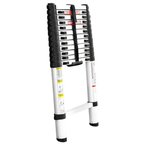 Драбина з алюмінію, телескопічна 12 сход., 3,78м INTERTOOL LT-3038