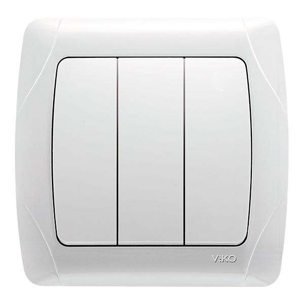 Вимикач триклавішний внутрішній VIKO Carmen Білий