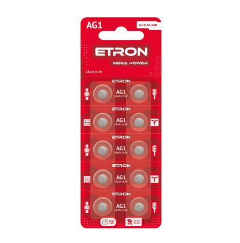 Батарейка ETRON Mega Power AG-1-LR621 Blister 10 шт